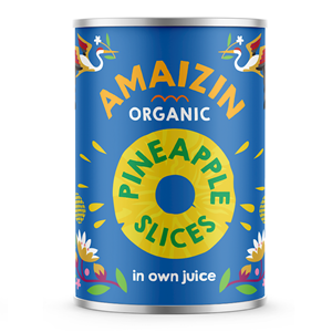 AMAIZIN Organic Pineapple Slices bez cukru 400g