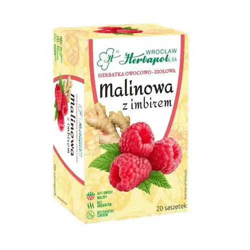 Herbapol Wrocław Herbatka Malinowa z Imbirem – 20 Saszetek