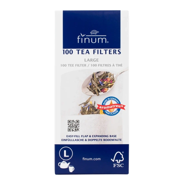 FINUM Papierowe Filtry do Herbaty L – 100 sztuk